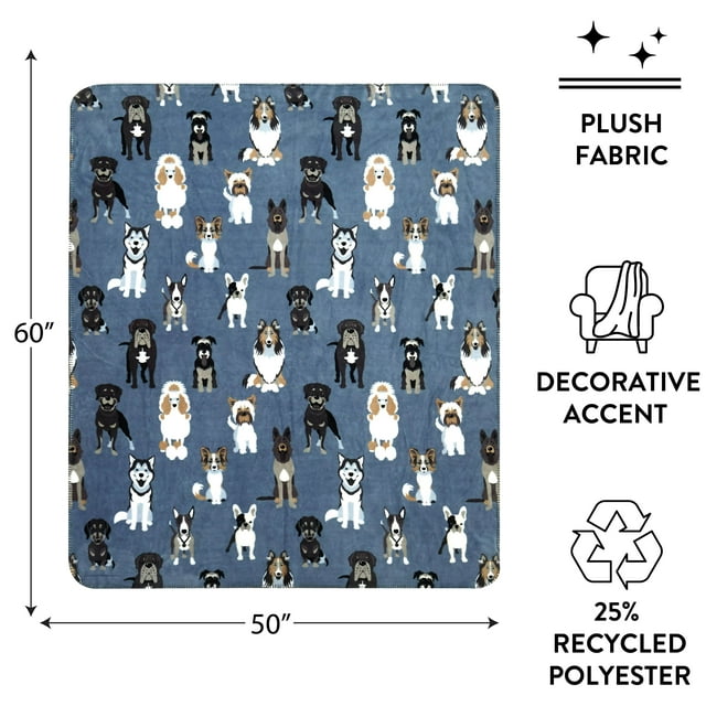 Blue Plush Throw Blanket 50 Blue Plush Throw Blanket 50